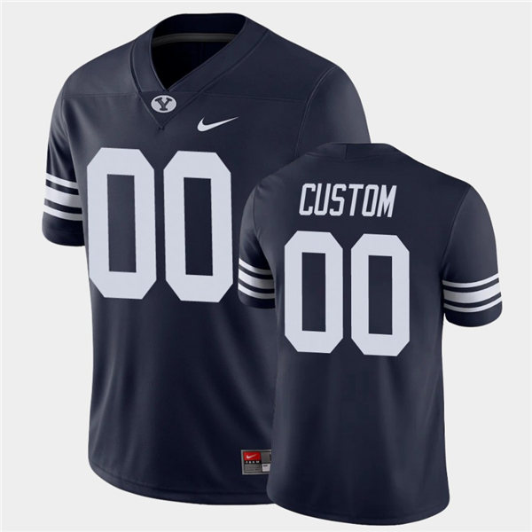 Youth BYU Cougars Custom Zach Wilson Dayan Ghanwoloku Austin Kafentzis Jaren Hall Nike Navy Football Jersey
