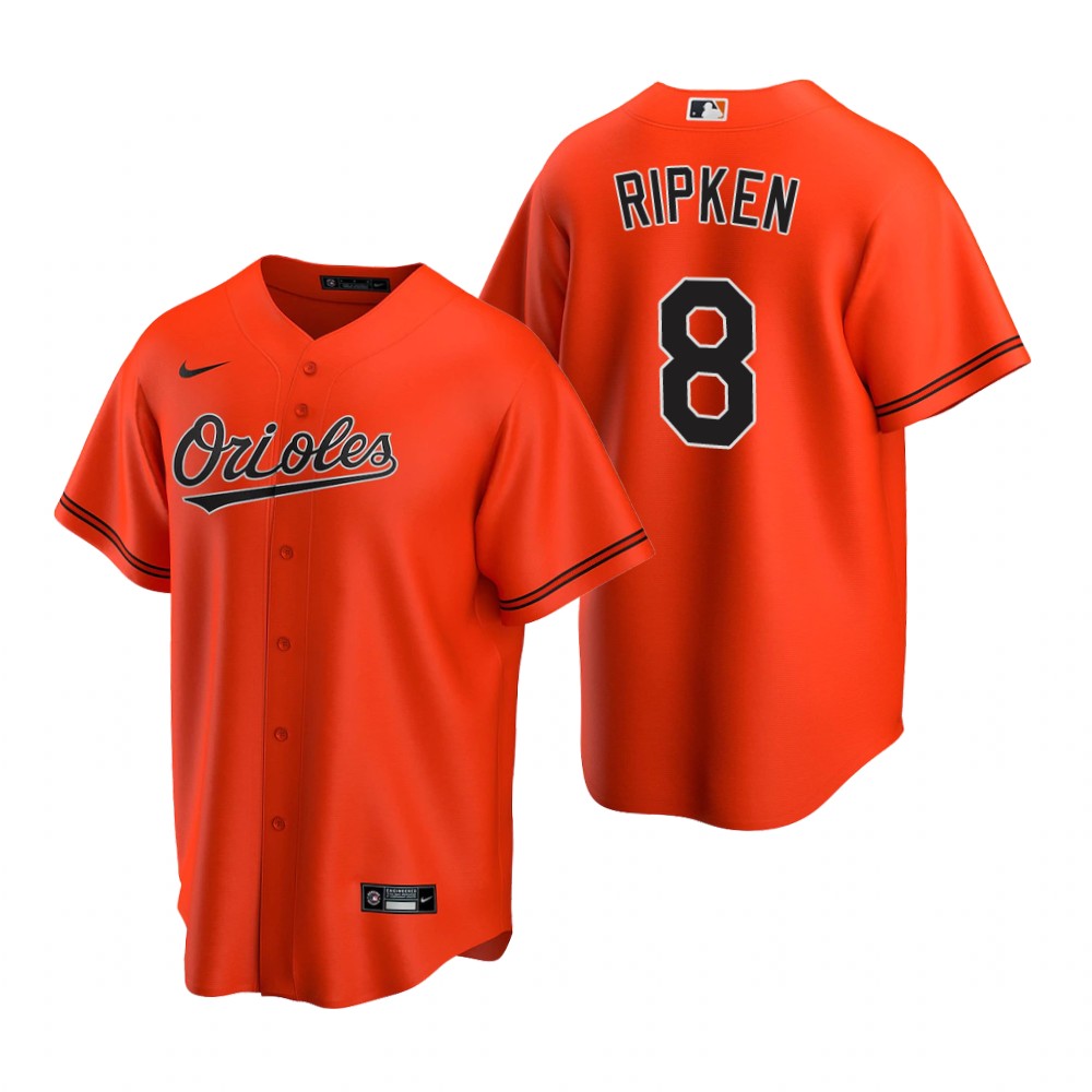 Youth Baltimore Orioles Retired Player #8 Cal Ripken Jr. Nike Orange Alternate Jersey