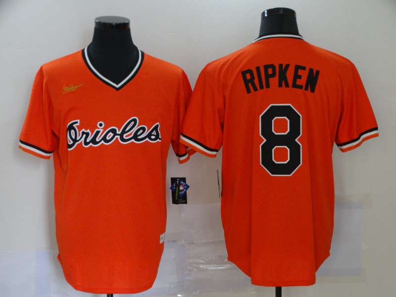 Youth Baltimore Orioles Retired Player #8 Cal Ripken Jr. Orange Pullover Nike Cooperstown Collection