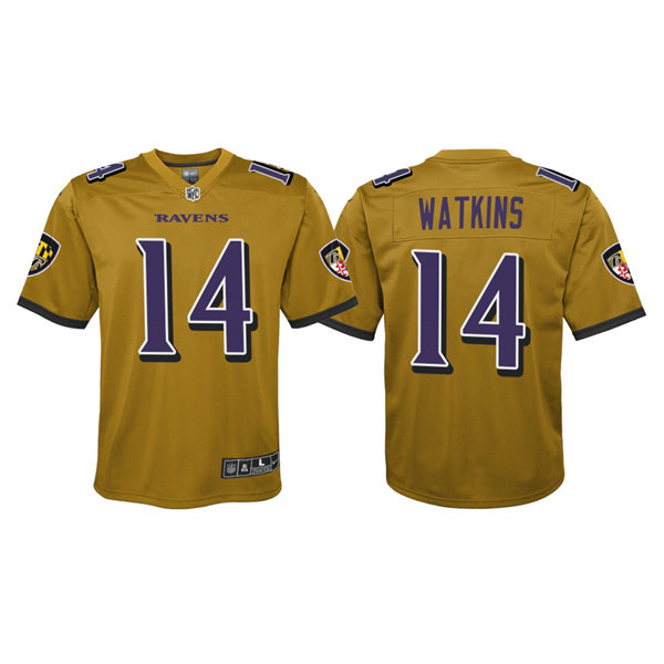 Youth Baltimore Ravens #14 Sammy Watkins Gold Inverted Game Jersey