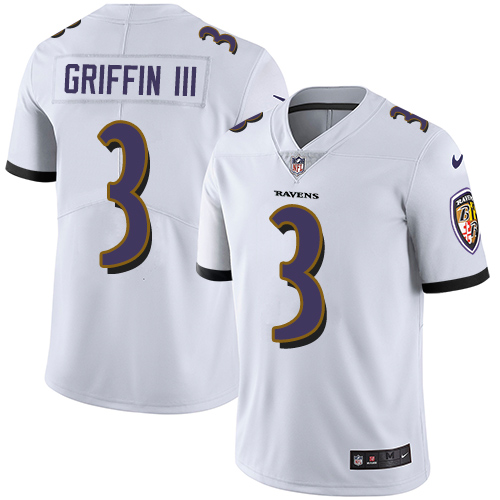 Youth Baltimore Ravens #3 Robert Griffin III Vapor Untouchable Limited White Jersey