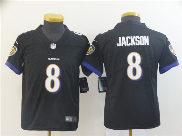 Youth Baltimore Ravens #8 Lamar Jackson Nike Black Stitched NFL Limited Stitched Jersey
