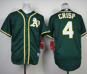Youth Baseball Oakland Athletics #4 Coco Crisp Green Cool Base MLB Jersey