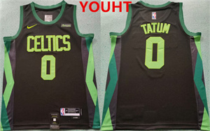 Youth Boston Celtics #0 Jayson Tatum Black 2024-25 City Edition Statement Edition Stitched Basketball Jersey