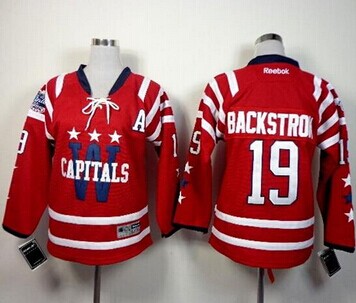 Youth Capitals #19 Nicklas Backstrom 2015 Winter Classic Red NHL Jersey