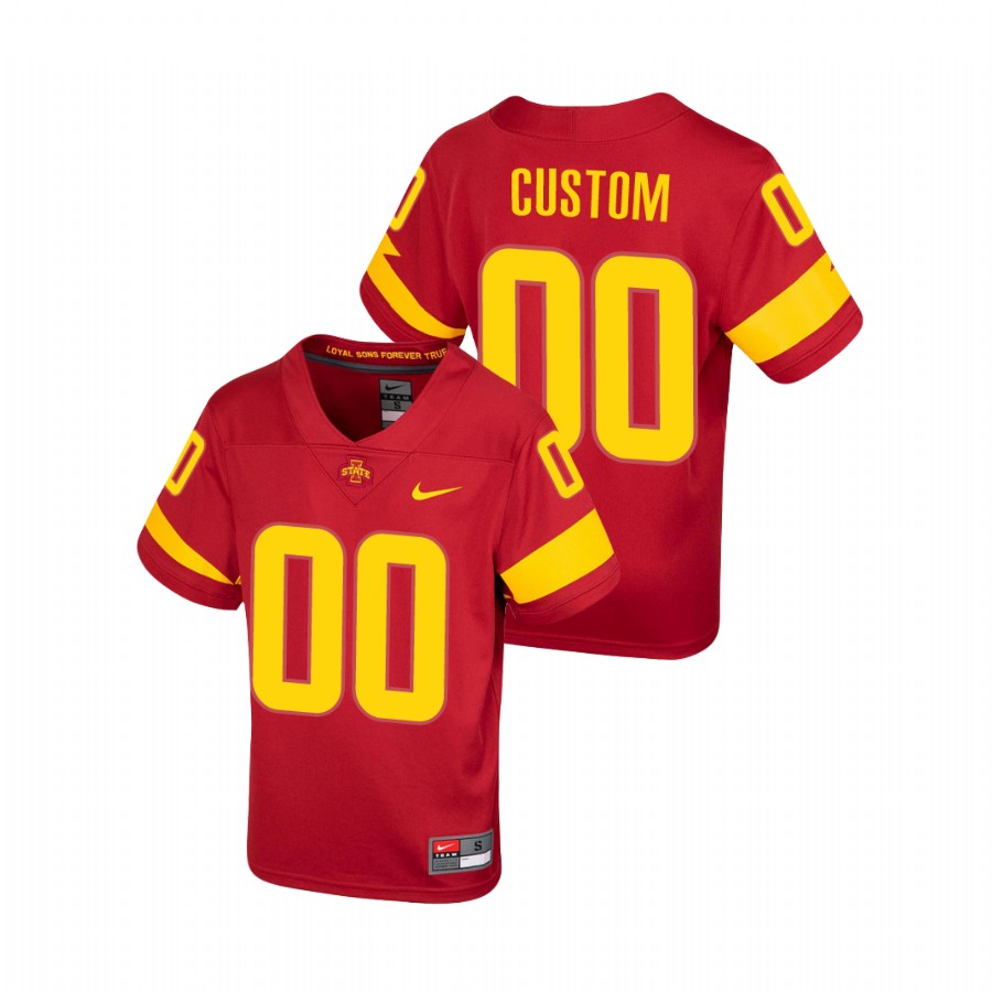 Youth Cardinal Iowa State Cyclones Custom Untouchable Football Jersey