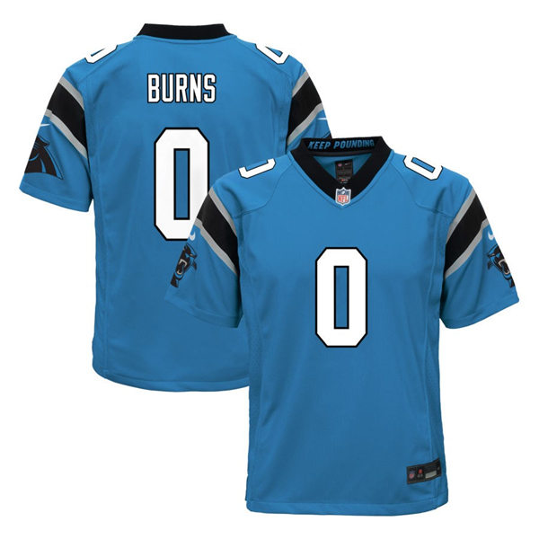 Youth Carolina Panthers #0 Brian Burns Nike Blue Limited Jersey