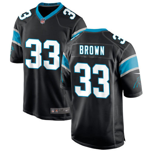 Youth Carolina Panthers #33 Spencer Brown Nike Black Limited Jersey