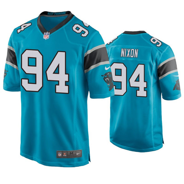 Youth Carolina Panthers #94 Daviyon Nixon Nike Blue Limited Jersey