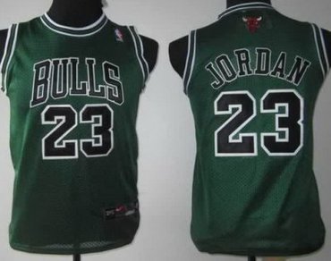 Youth Chicago Bulls 23 Michael Jordan Green NBA Jerseys
