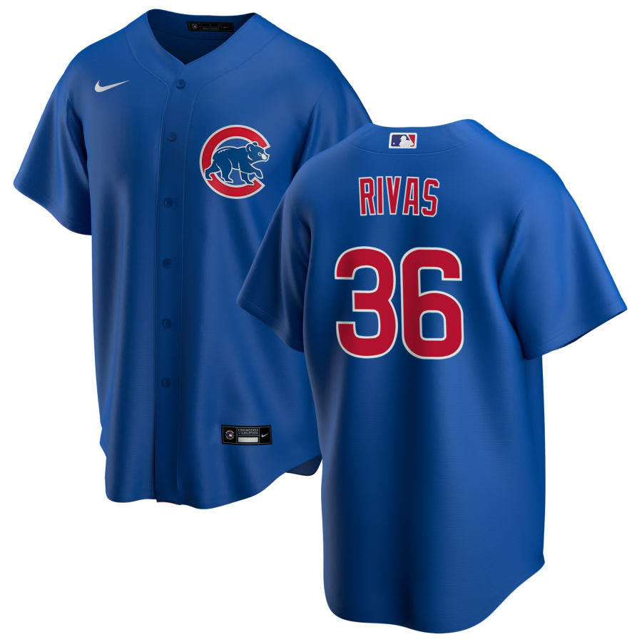 Youth Chicago Cubs #36 Alfonso Rivas Nike Royal Alternate Cool Base Jersey