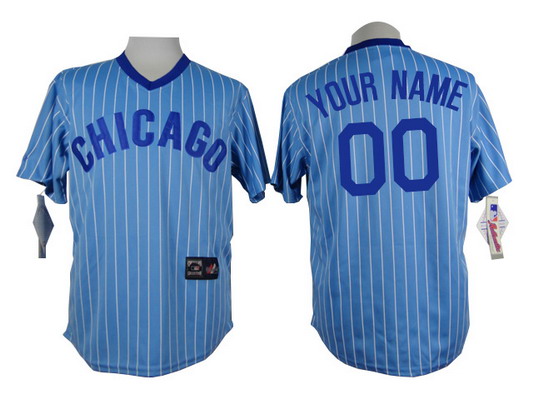 Youth Chicago Cubs Customized 1988 Light Blue Pinstripe Pullover Jersey