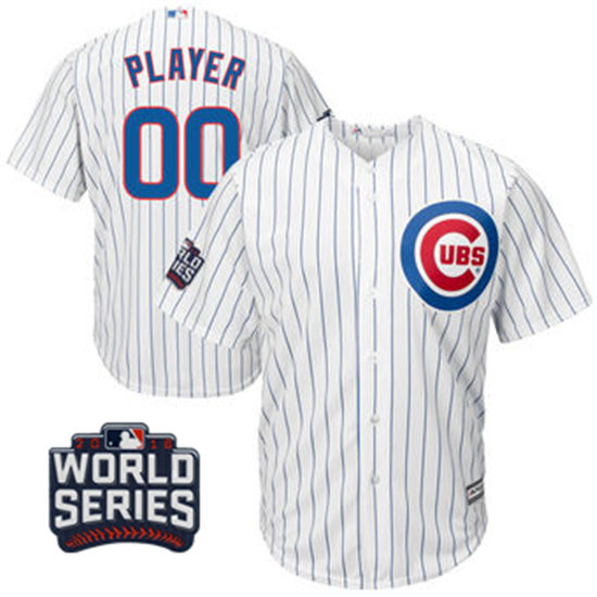 Youth Chicago Cubs Majestic White 2016 World Series Bound Home Custom Cool Base Team Jersey