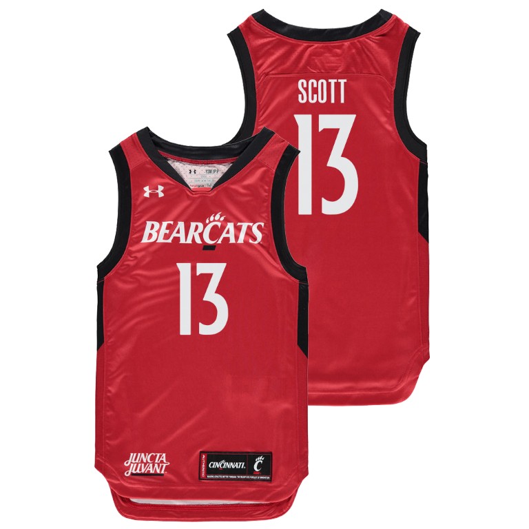 Youth Cincinnati Bearcats Red Tre Scott College Basketball Replica Jersey