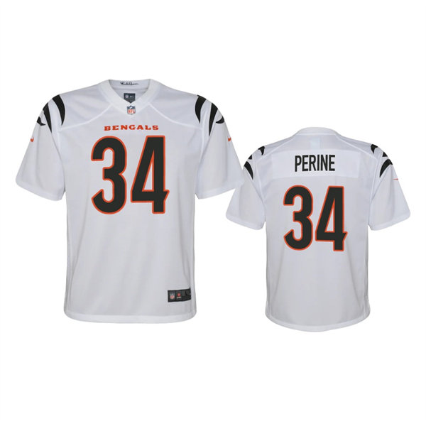 Youth Cincinnati Bengals #34 Samaje Perine Nike White Away Limited Jersey