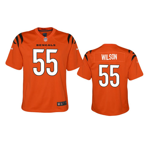 Youth Cincinnati Bengals #55 Logan Wilson Nike Orange Limited Jersey