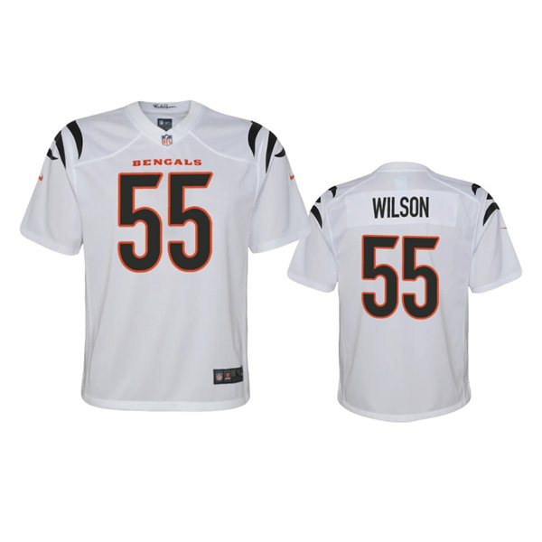 Youth Cincinnati Bengals #55 Logan Wilson Nike White Away Limited Jersey
