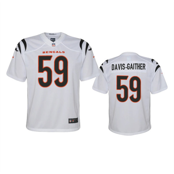 Youth Cincinnati Bengals #59 Akeem Davis-Gaither Nike White Away Limited Jersey