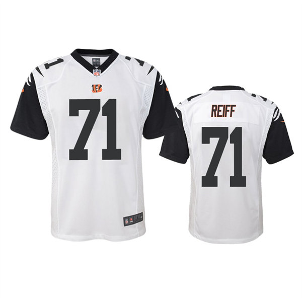 Youth Cincinnati Bengals #71 Riley Reiff White Color Rush Game Jersey