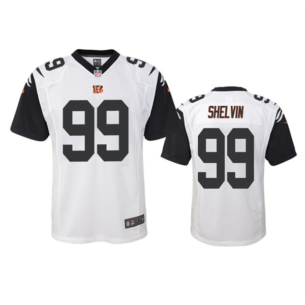Youth Cincinnati Bengals #99 Tyler Shelvin White Color Rush Game Jersey