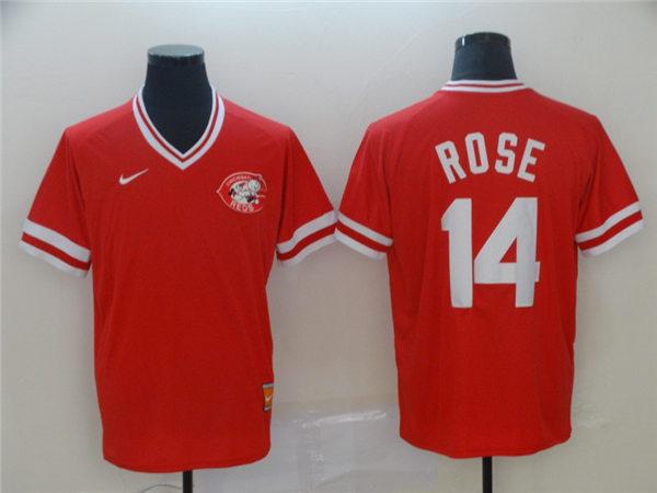 Youth Cincinnati Reds Retired Player #14 Pete Rose Nike 1990's Scarlet Cooperstown Collection Jerseys