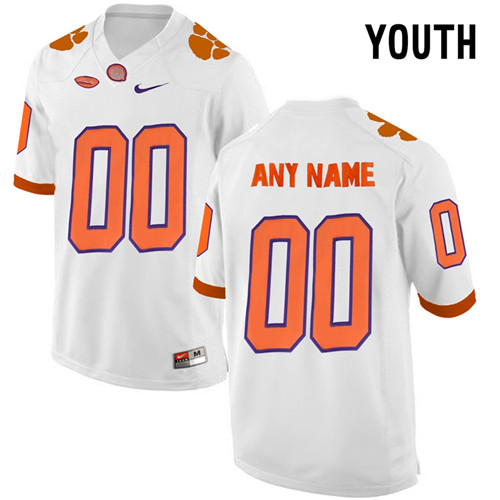 Youth Clemson Tigers White College Limited Football Customized Jersey