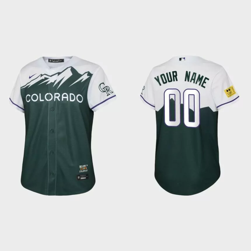 Youth Colorado Rockies Custom Green 2022 City Connect Replica Jersey