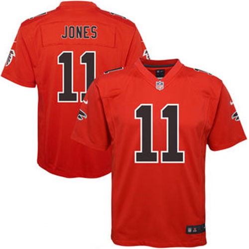 Youth Custom Atlanta Falcons Nike Red Color Rush Game Personal Kid's Football Jersey