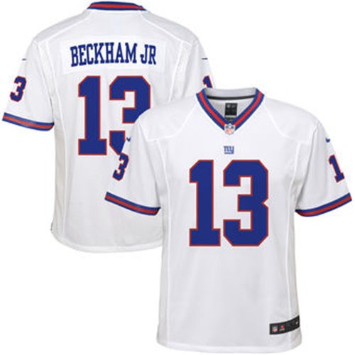 Youth Custom New York Giants Nike White Color Rush Limted Kid's Personal Football Jersey