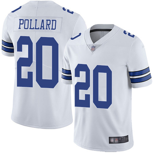 Youth Dallas Cowboys #20 Tony Pollard Road White Vapor Untouchable Limited Jersey