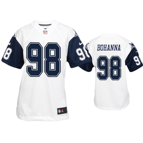 Youth Dallas Cowboys #98 Quinton Bohanna Nike White Color Rush Limited Jersey