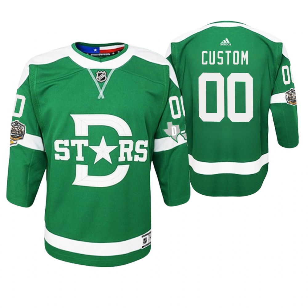 Youth Dallas Texans #00 Custom 2020 Winter Classic Jersey - Green