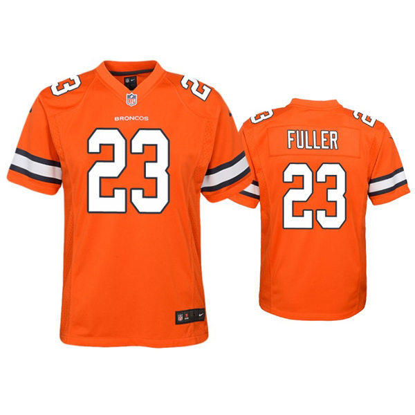 Youth Denver Broncos #23 Kyle Fuller Nike Orange Color Rush Jersey