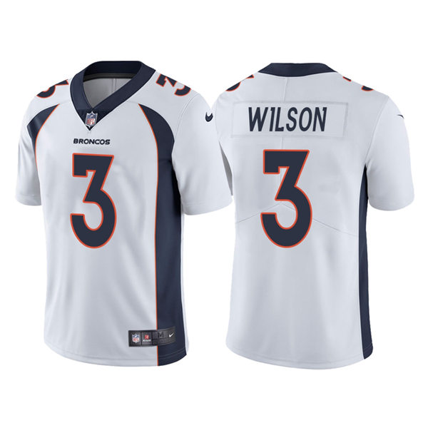 Youth Denver Broncos #3 Russell Wilson Nike White Limited Player Jersey