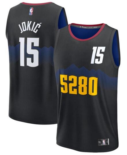 Youth Denver Nuggets Nikola Jokic Fanatics Black 202324 Fast Break Jersey