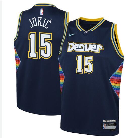 Youth Denver Nuggets Nikola Jokic Nike Navy 202122 Swingman Jersey