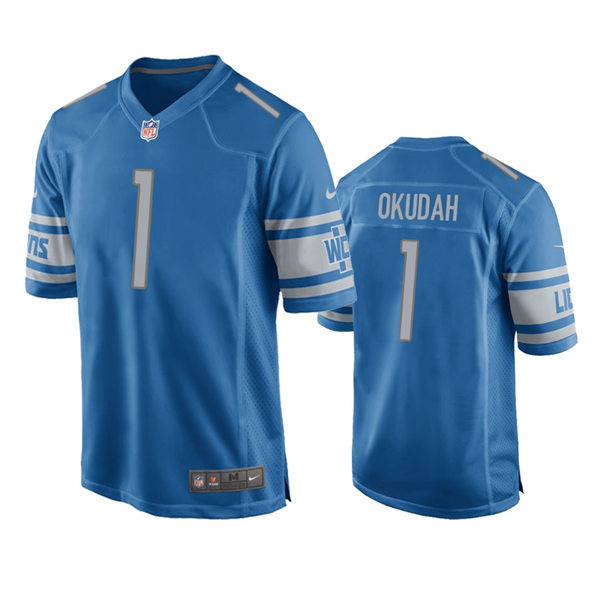 Youth Detroit Lions #1 Jeff Okudah Nike Blue Limited Jersey