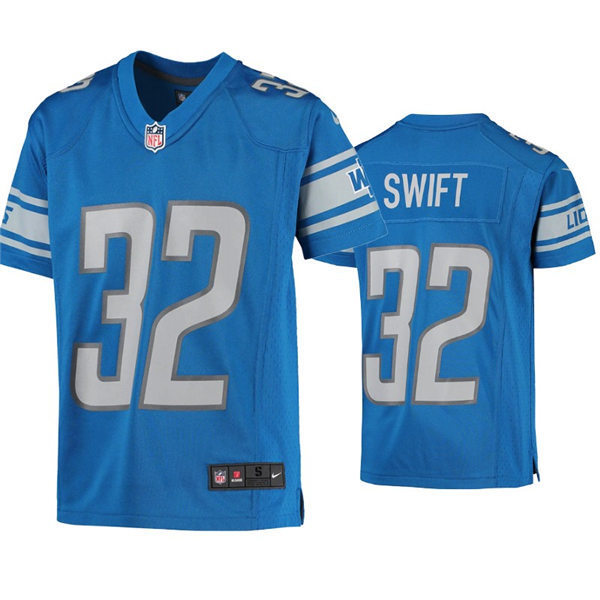 Youth Detroit Lions #32 D'Andre Swift Nike Blue Limited Jersey