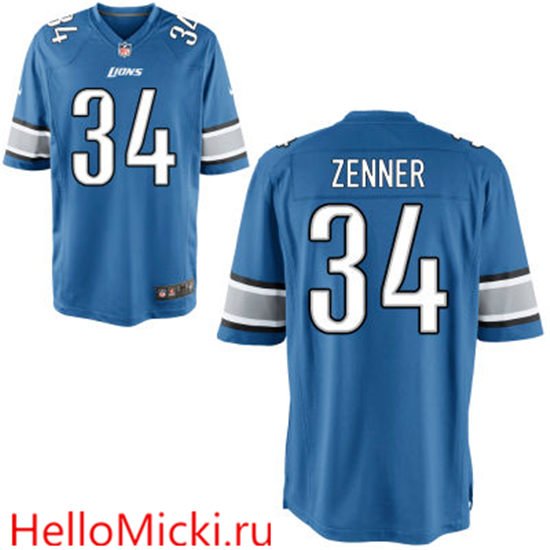 Youth Detroit Lions #34 Zach Zenner Light Blue Team Color Stitched NFL Nike Game Jersey