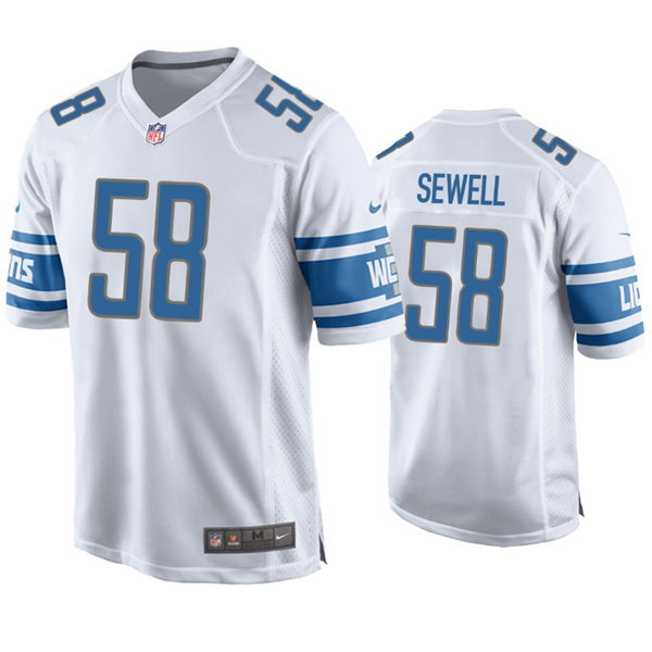 Youth Detroit Lions #58 Penei Sewell Nike White Limited Jersey