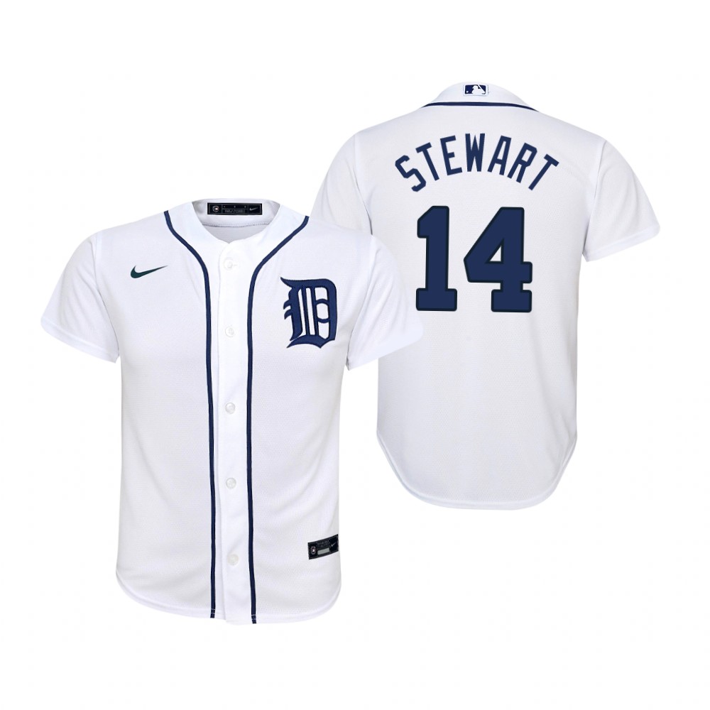 Youth Detroit Tigers #14 Christin Stewart Nike White Home Jersey