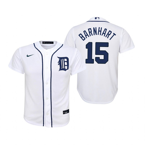Youth Detroit Tigers #15 Tucker Barnhart Nike White Replica Home Jersey