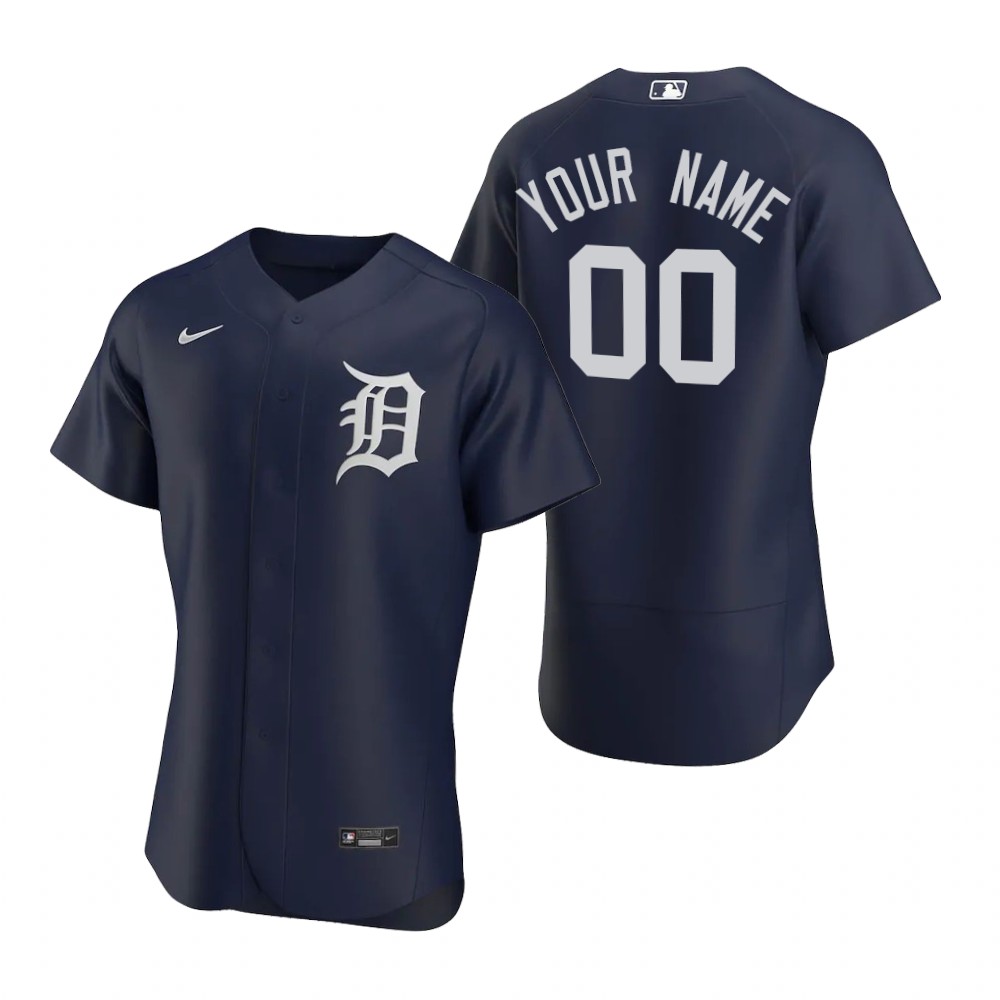 Youth Detroit Tigers Custom Tyler Alexander Victor Reyes Miguel Cabrera JaCoby Jones Nike Navy White Alternate Jersey
