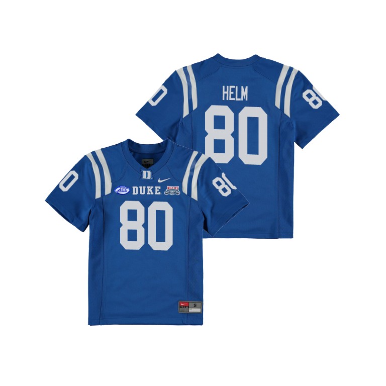 Youth Duke Blue Devils Royal 2018 Independence Bowl Daniel Helm College Football Jersey