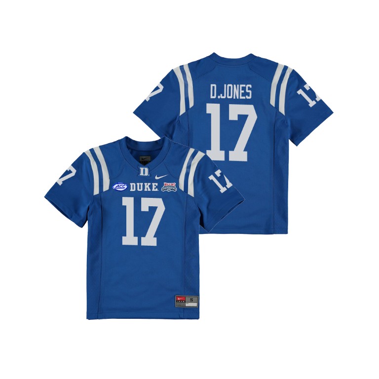 Youth Duke Blue Devils Royal 2018 Independence Bowl Daniel Jones College Football Jersey