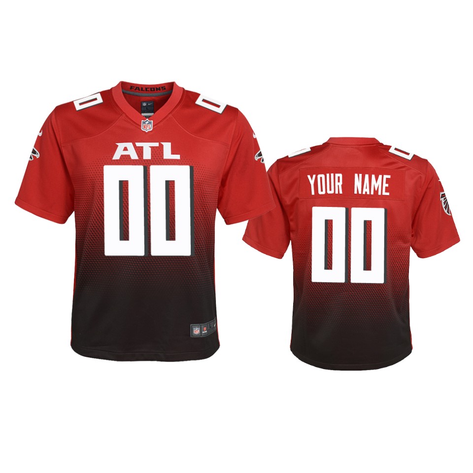 Youth Falcons Red Custom 2nd Alternate Game Jersey