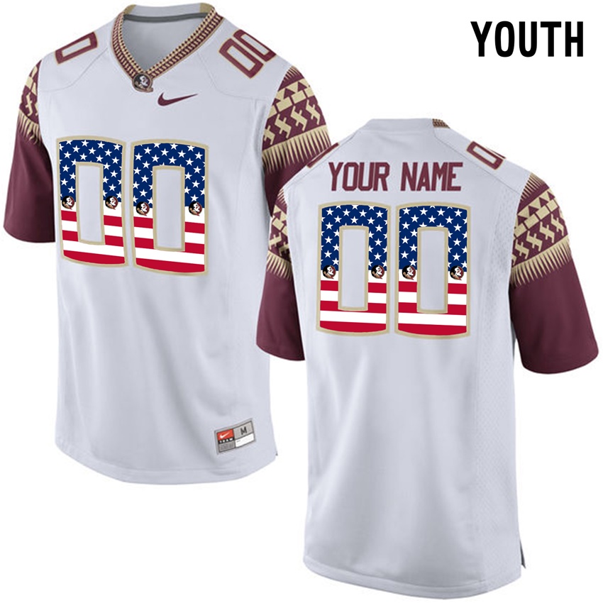 Youth Florida State Seminoles White College Football Custom Limited Jersey