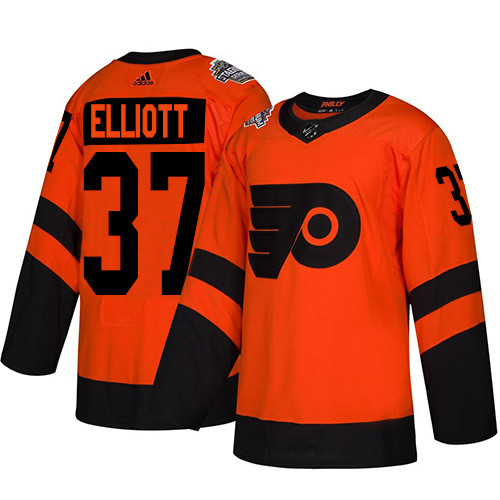 Youth Flyers #37 Brian Elliott Orange Authentic 2019 Stadium Series Stitched Youth Hockey Jersey