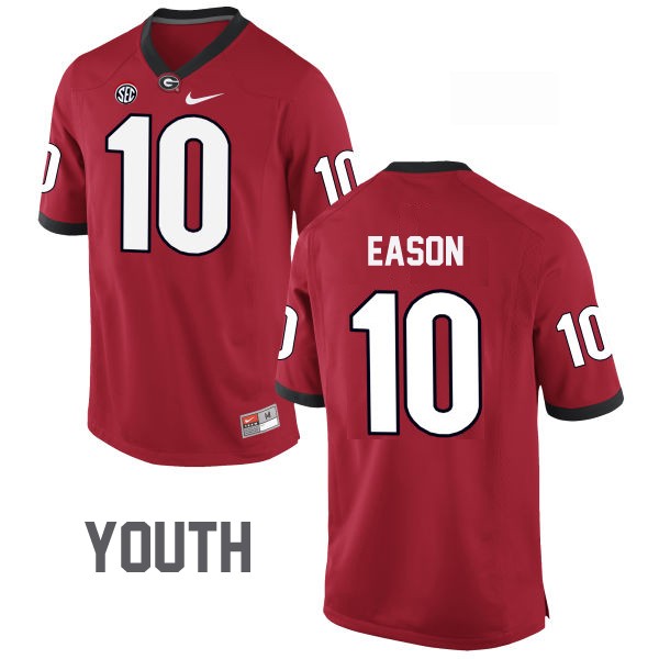 Youth Georgia Bulldogs #10 Jacob Eason Red Football Jersey