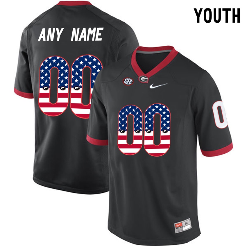 Youth Georgia Bulldogs Black College Football Custom Limited Jersey